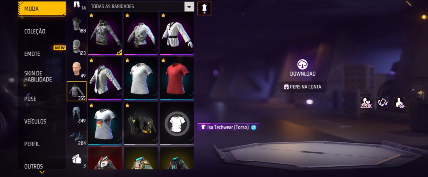 CONTA FREE FIRE UPADA COM BASTANTE SKIN