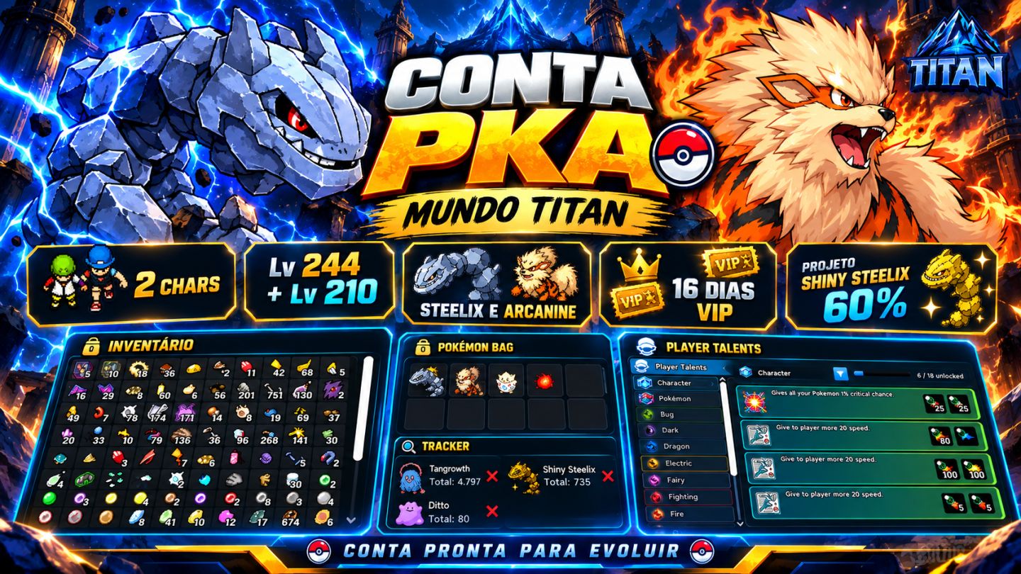 CONTA PKA COM 2 CHARS! OPORTUNIDADE IMPERDÍVEL