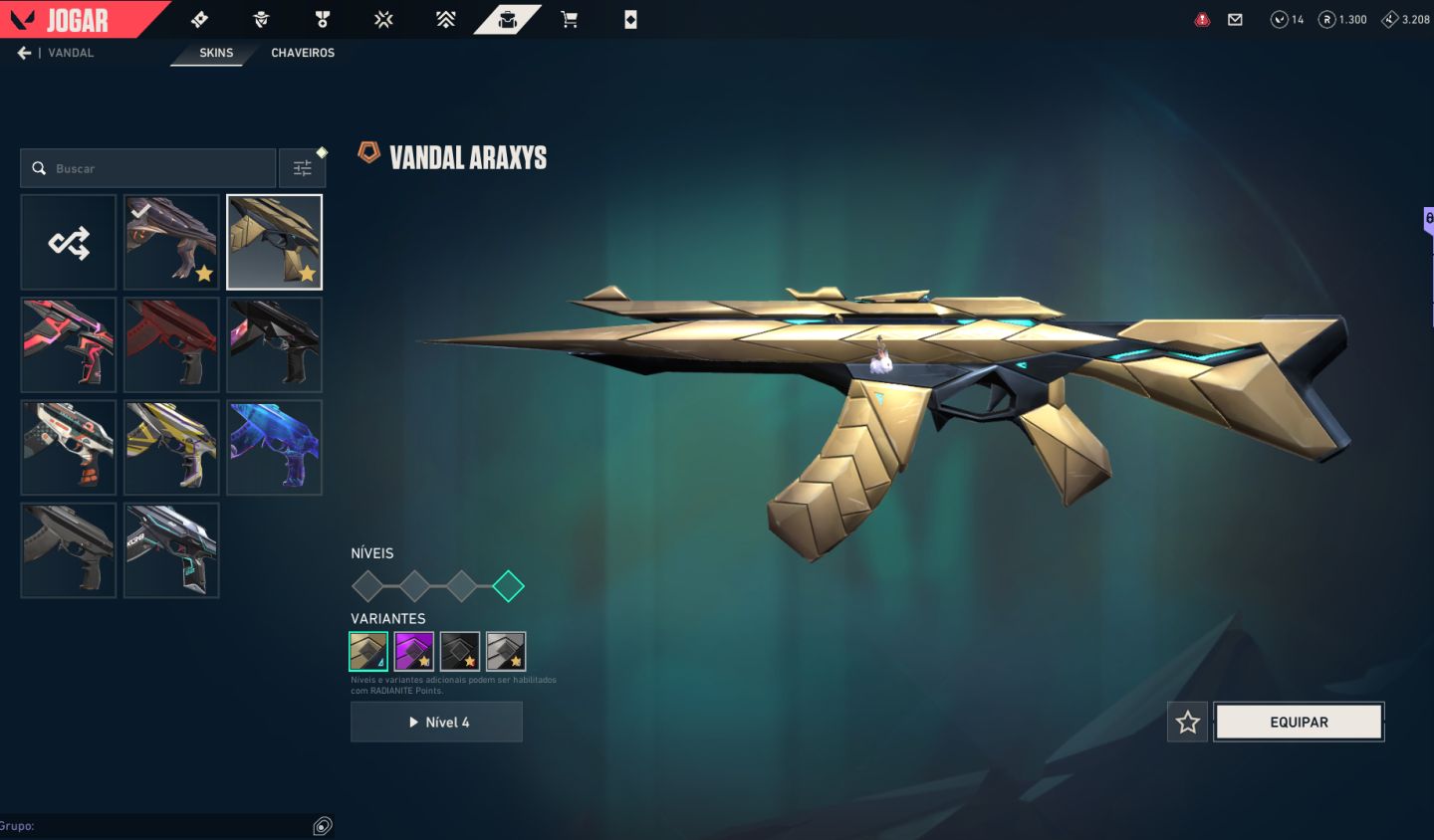 Conta Valorant 11 SKINS - NIVEL 390+ ( RANK GOLD )