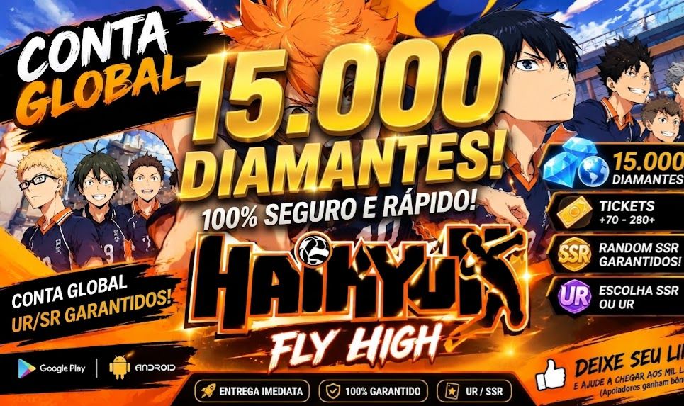 CONTAS Haikyu Fly High - GLOBAL - 15.000+ diamantes