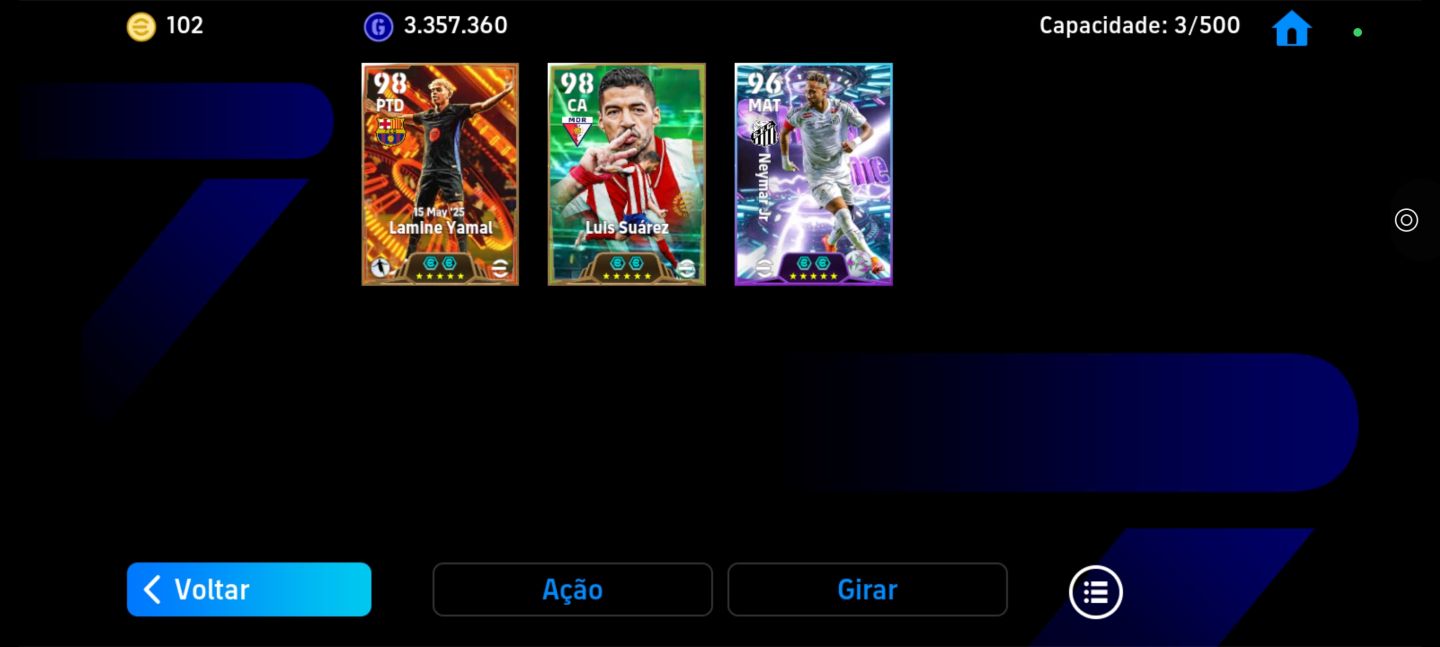 Conta com CR7 limitado, yamal blitz prime, ferran torres copa, e muitos outros