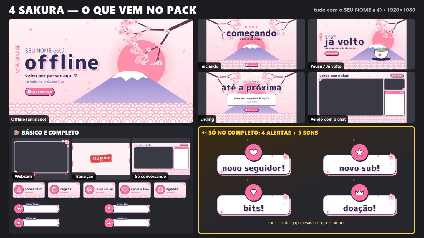 Overlay Twitch e Kick Animado com Seu Nome ou Tema Exclusivo | Alertas + Sons