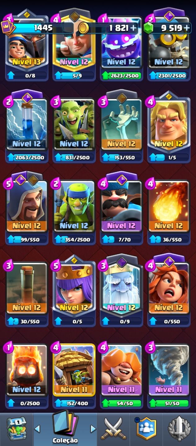 CONTA CLASH ROYALE NIVEL DE REI 14, +9MIL GEMAS E TROCA NICK GRÁTIS