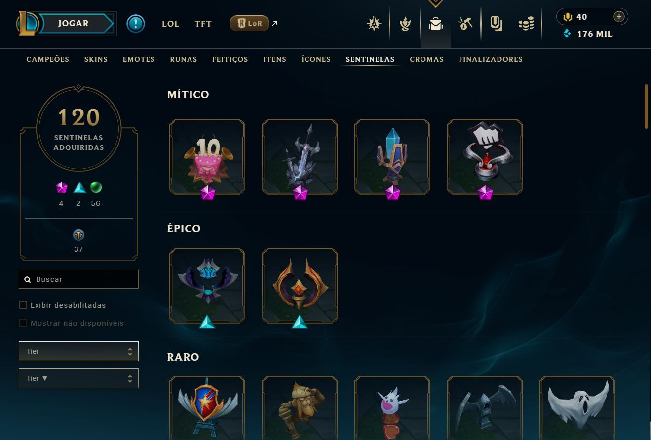 Conta de lol com 1807 skins com bastante skins e-mail de criação full dados