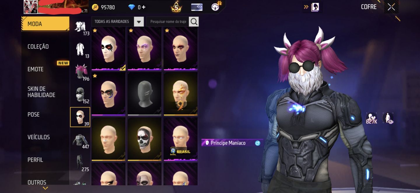 Conta free fire antiga 2018 com vários itens raros