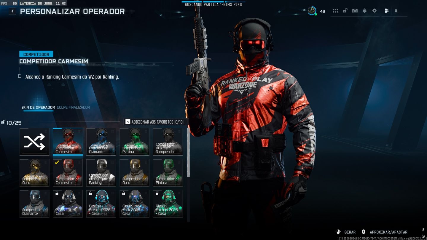 Conta B07/Warzone rank Carmesim
