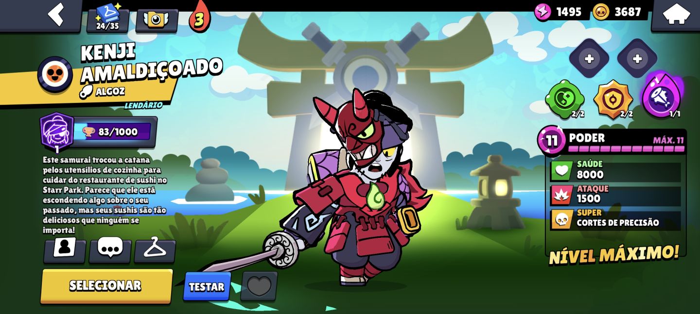 CONTA BRAWL STARS 2019 COM SHELLY BRUXA E LEON LOBISOMEM