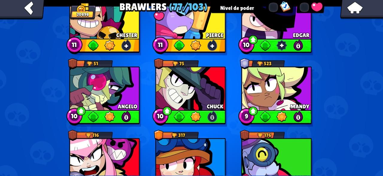 CONTA BRAWL STARS - 20.898 TROFÉUS | 77/103 BRAWLERS | PRESTÍGIO 9