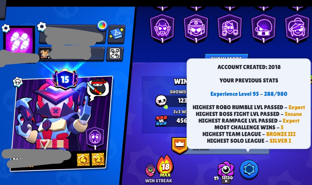 Conta de brawl stars com shelly estelar/Rico old/barley mago/papai mike