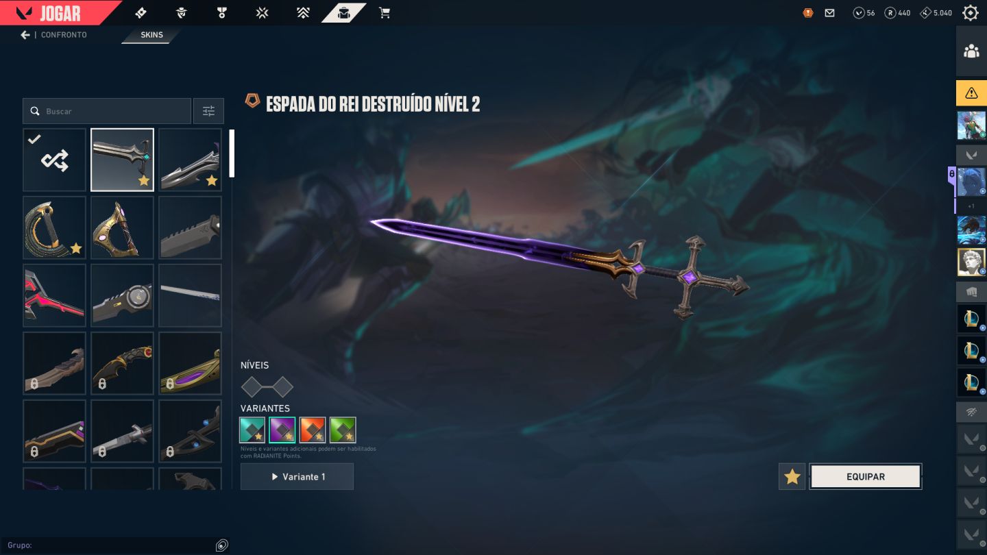 Conta valorant varias skins (LVL +200)