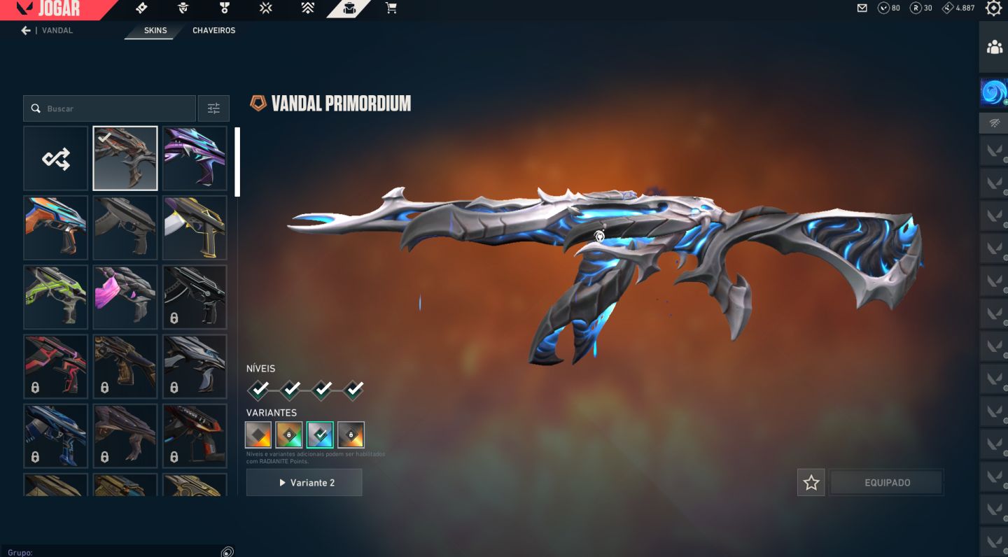 Conta Valorant | Karambit + Vandal Primordium + Várias Skins | Full Acesso