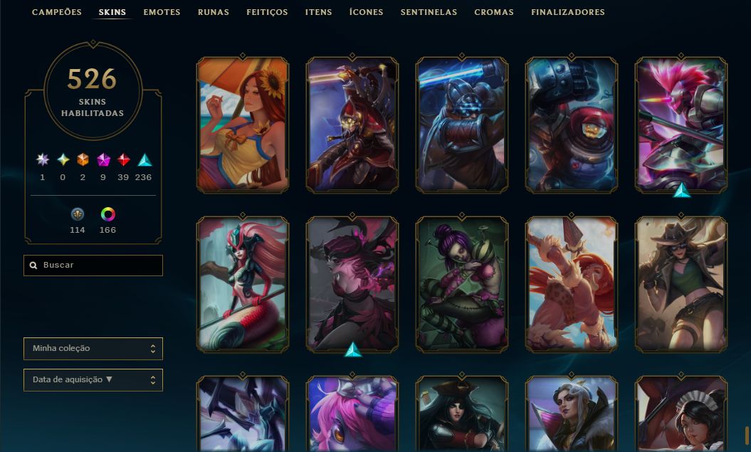 Conta de Colecionador - Black Alistar, UFO Corki, Ahri do Faker e +