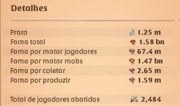 Conta Albion Online upada 1.5B fama total