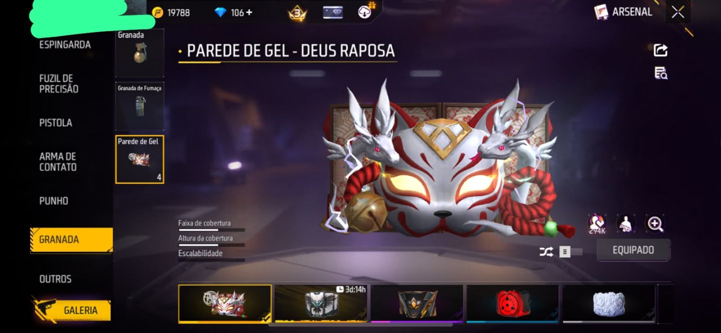 Conta Free Fire à Venda Naruto 3 transformações Prime 3