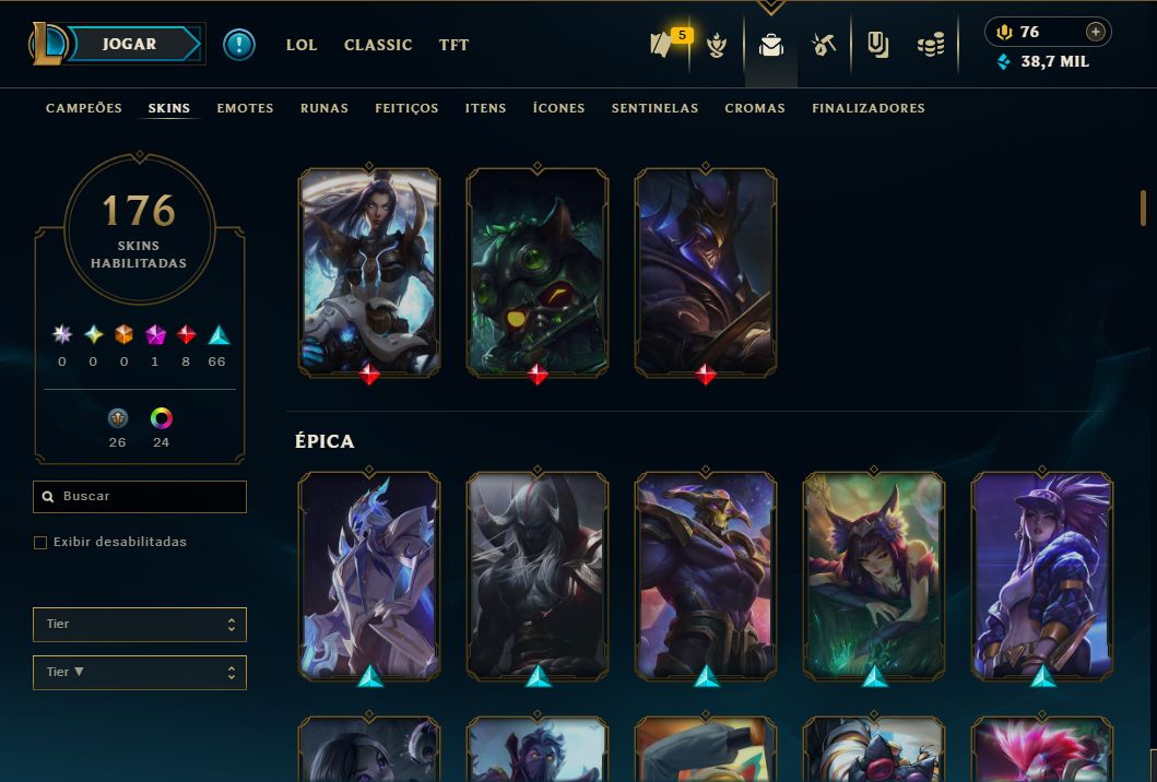 Gold 1 com 176 skins