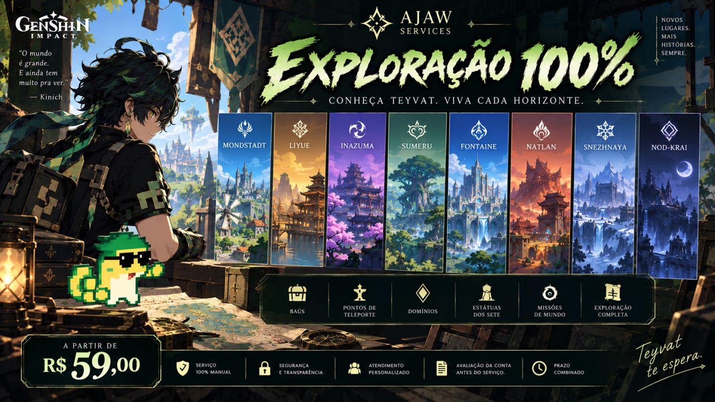 Genshin Impact | Exploração 100%, Farm, Personagens, Eventos e Abismo