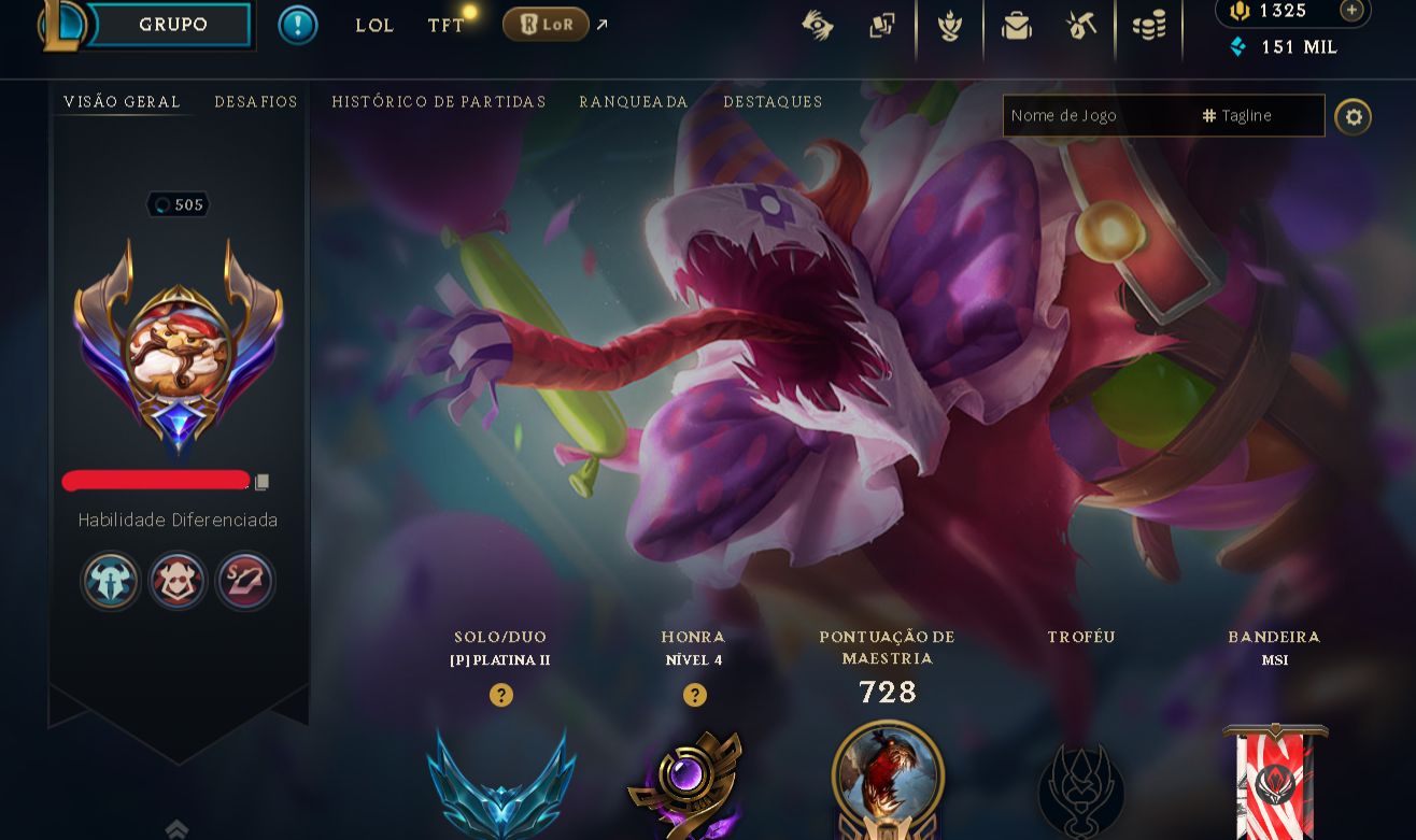 Conta 2013 - Plat 2 (1/5 MD5) 566 Skins / Todos Champs / 151k EA / 14k EL + TFT
