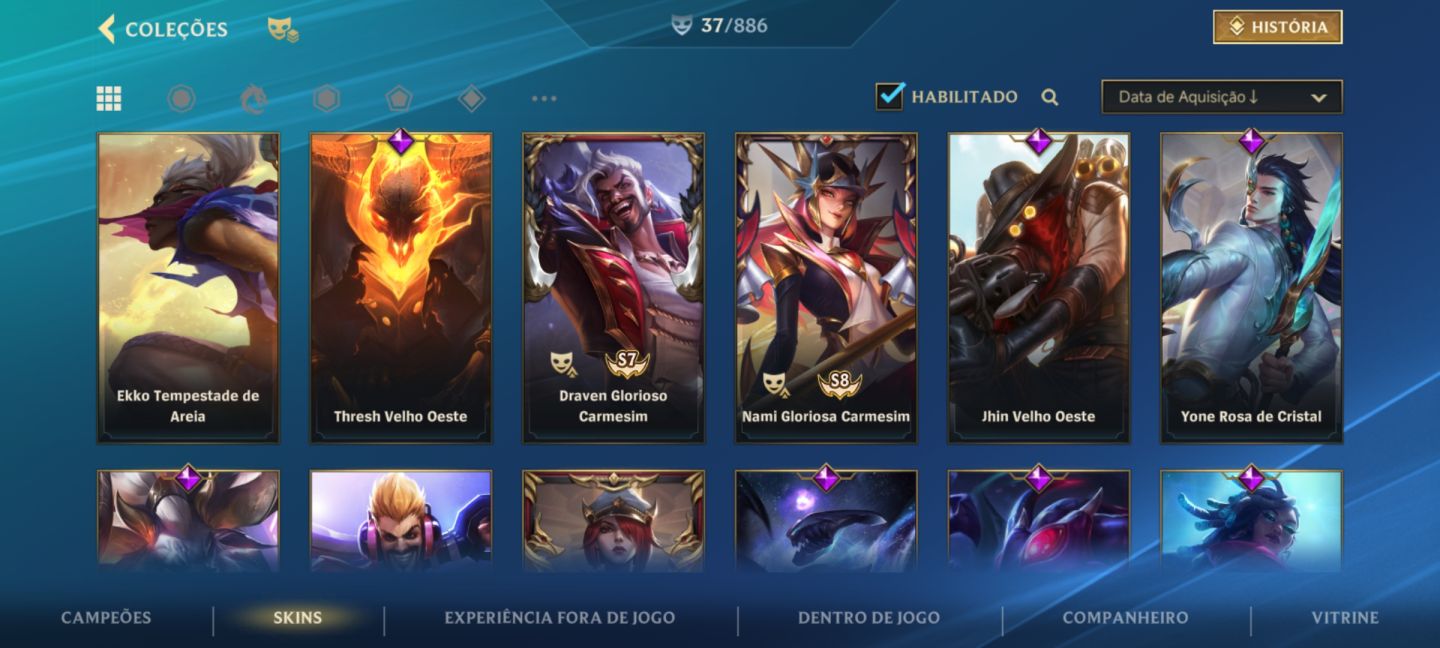 WILD RIFT - 3X MESTRE -LEVEL 135 - 37 SKINS- 1400 DIAS DE IDADE.