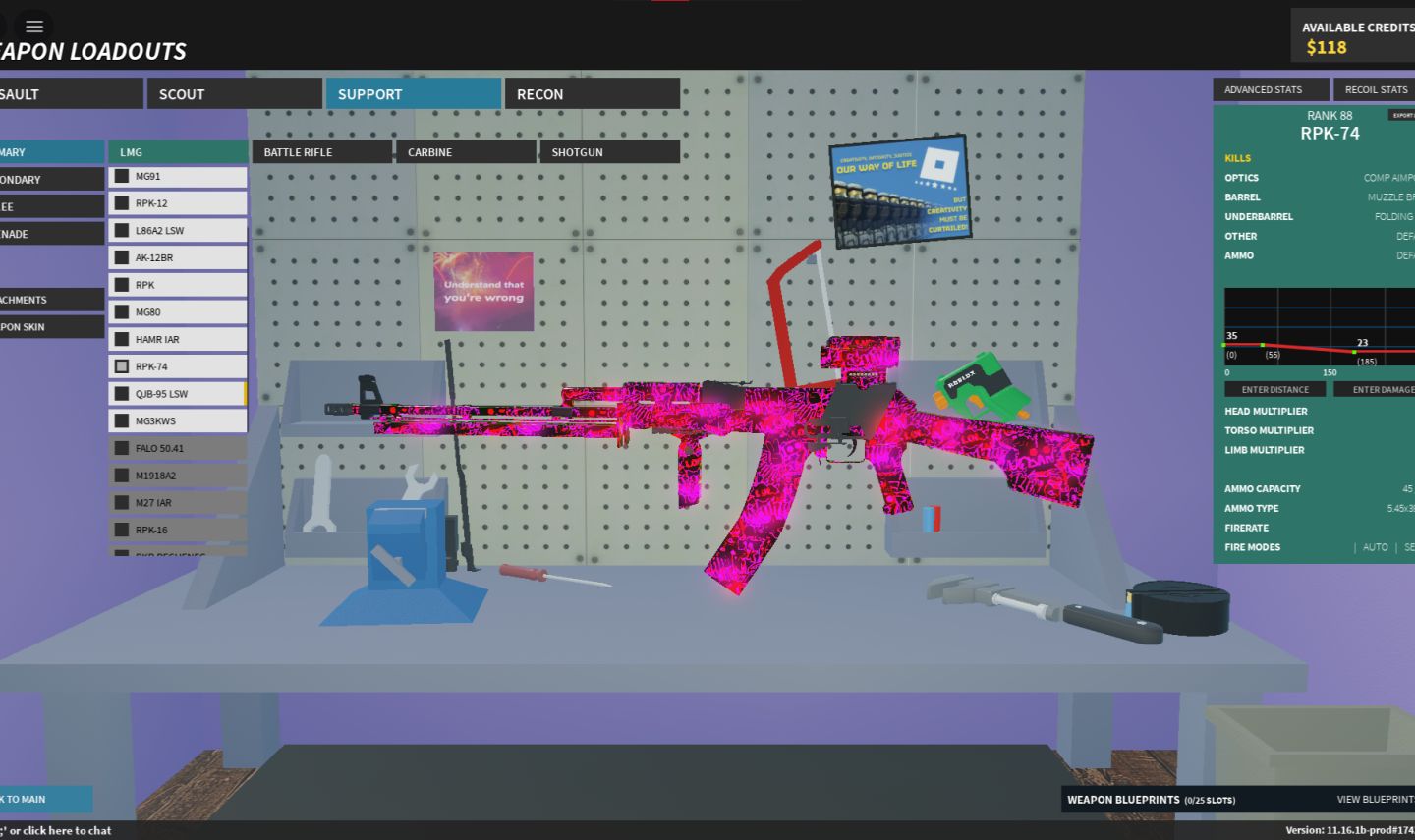 CONTA DE PHANTOM FORCES LVL 116 COM C7A2 E MAIS PREBUYS!