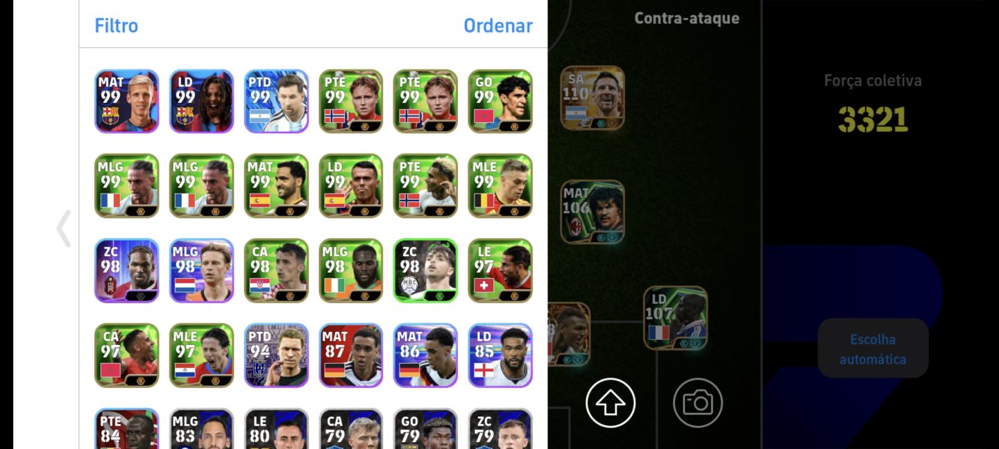 Conta efootball com 3321 de força