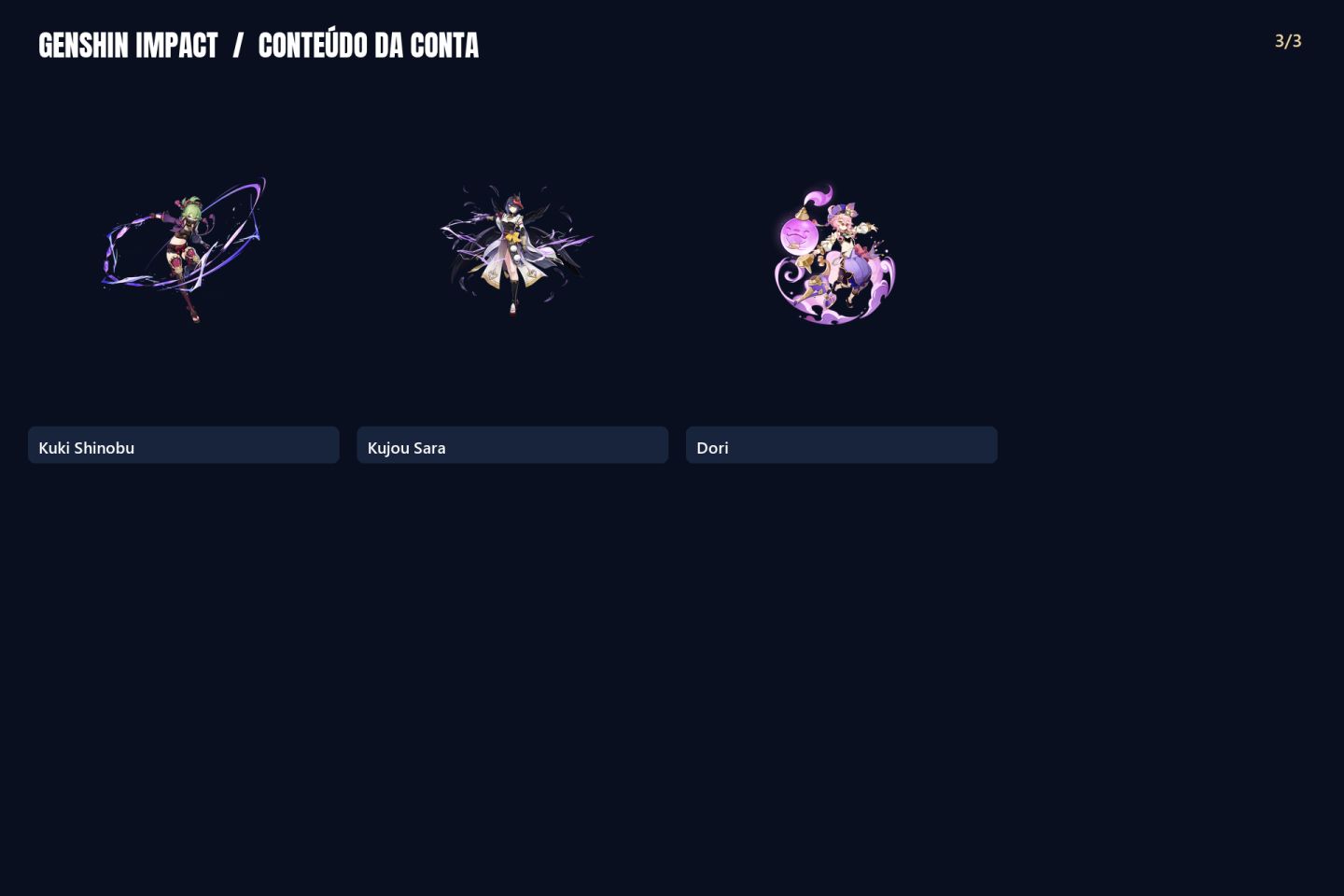 Conta Genshin Impact | AR 26 | 19 Personagens | 4 Lendários 5 |