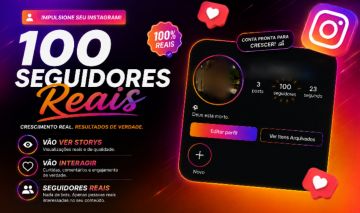 CONTA INSTAGRAM 100 SEGUIDORES ORGÂNICOS E BRASILEIROS - Promoção