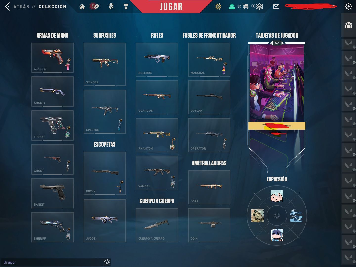 Conta valorant com atual champions, 9 vandal, 1400k gastos