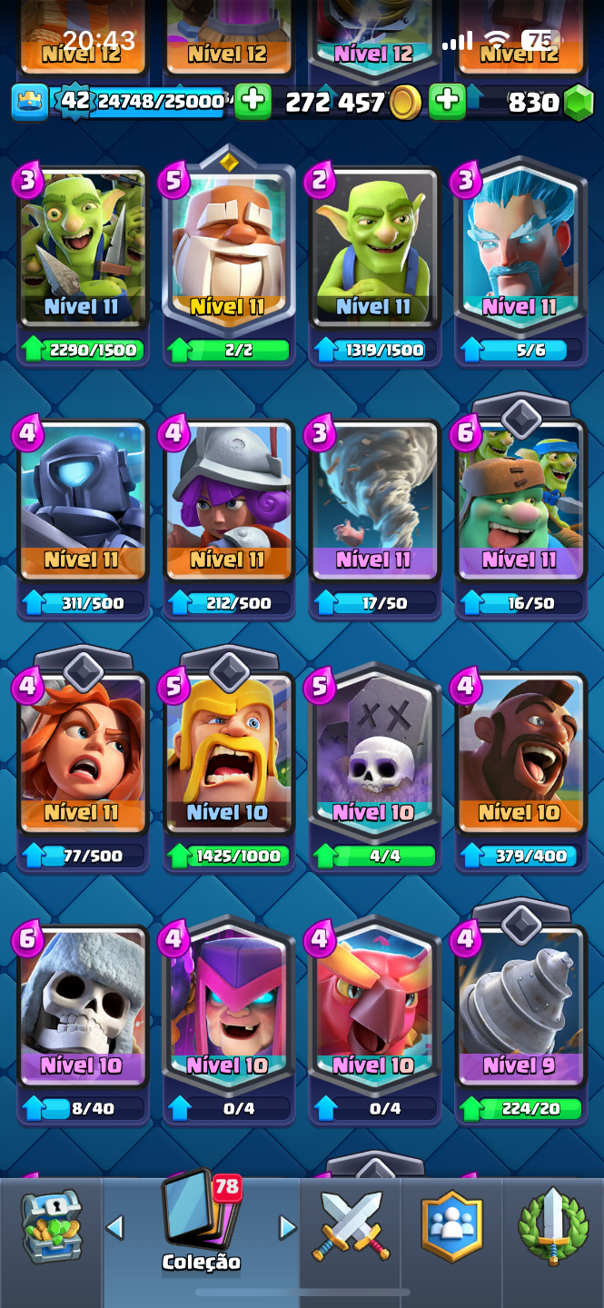 CONTA CLASH ROYALE | 7792 TROFÉUS | 278K DE GOLD | 830 GEMAS