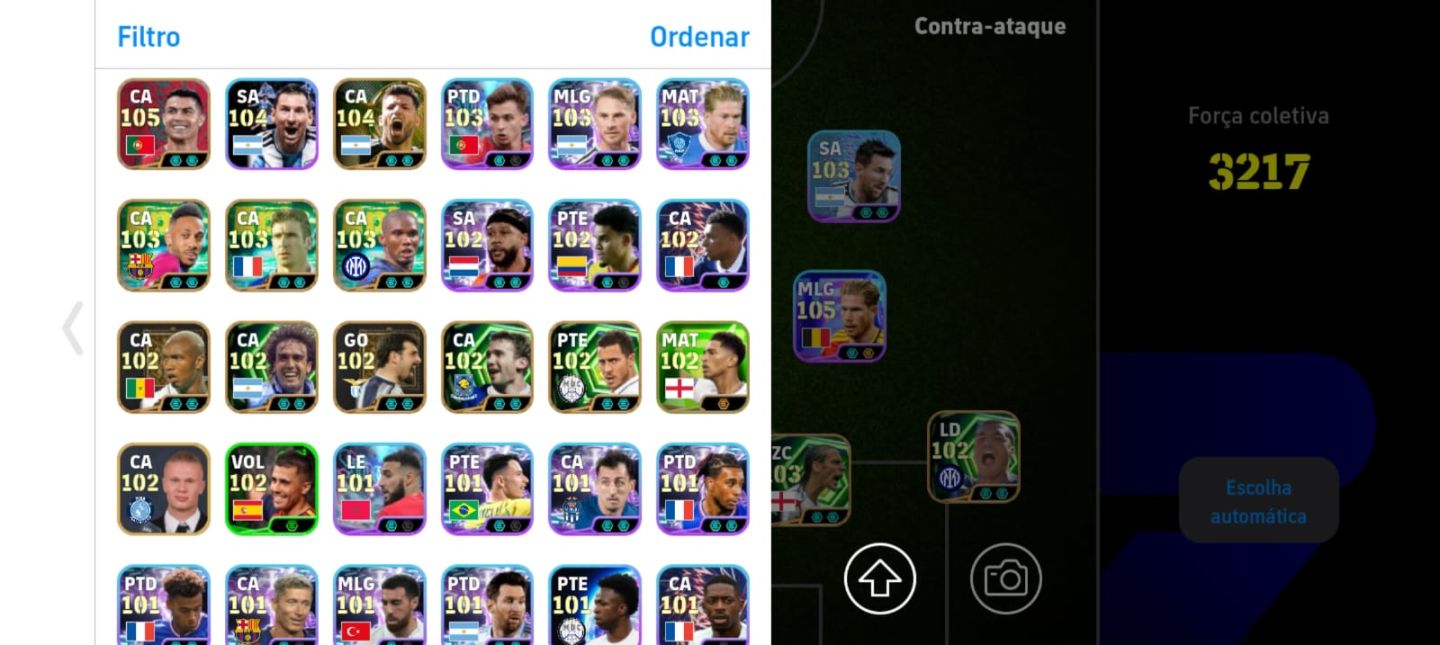 CONTA EFOOTBALL | FORÇA COLETIVA 3217 | CR7 108, HAZARD 108