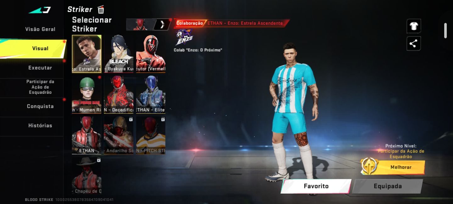 Conta blood strike com 3 facas 3 eternas e vários personagens, olhe a descrição