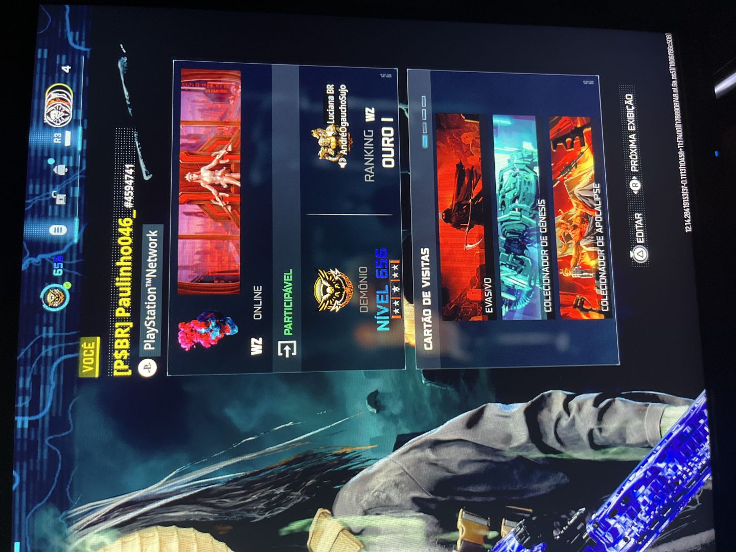 Conta de call of duty com várias skins e camuflagens