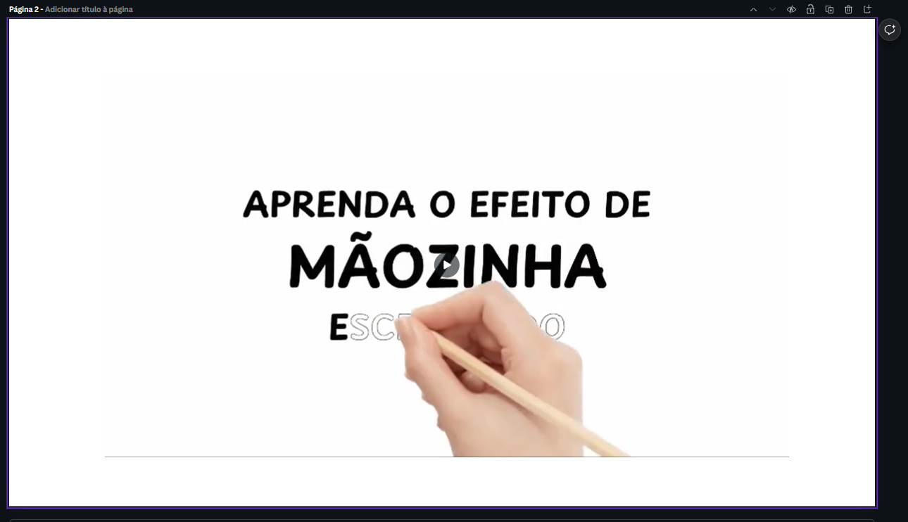 Efeito Mãozinha que escreve