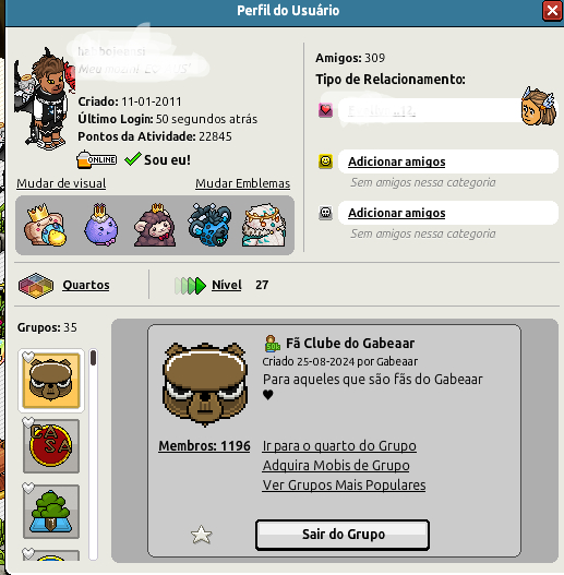 CONTA HABBO BR ( UNICO DONO, COM VISU RAROS, PLACAR ALTO, ETC)