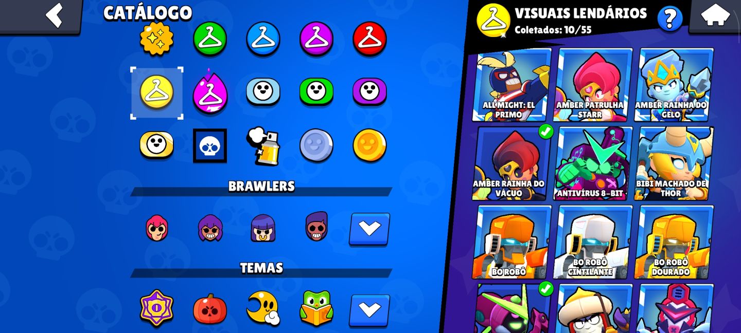 Conta brawl stars mid game e algumas skins raras