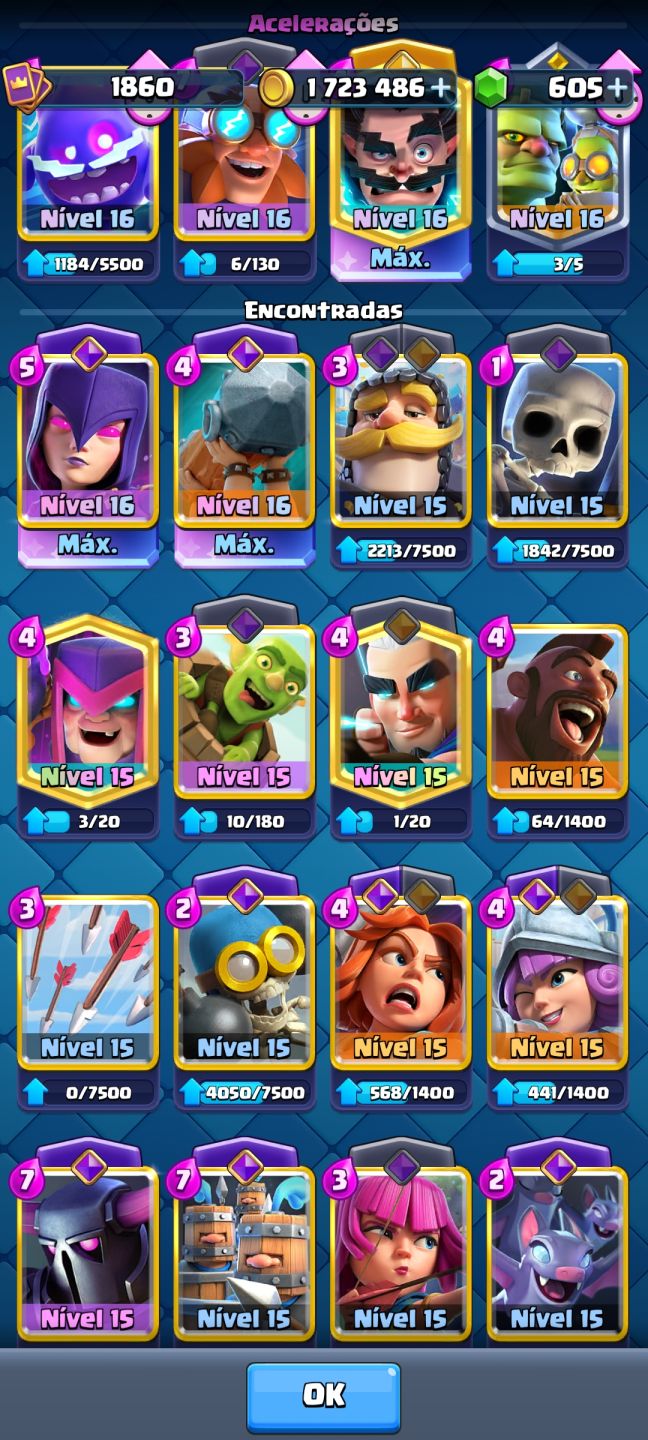 CONTA EX TOP GLOBAL | 11.5k Troféus | Torre do Rei 16 | Princesa Nível 16