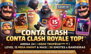 CONTA CLASH ROYALE | ARENA 24 (9.500 TSF) | 36 EMOTES E VÁRIAS BANDEIRAS