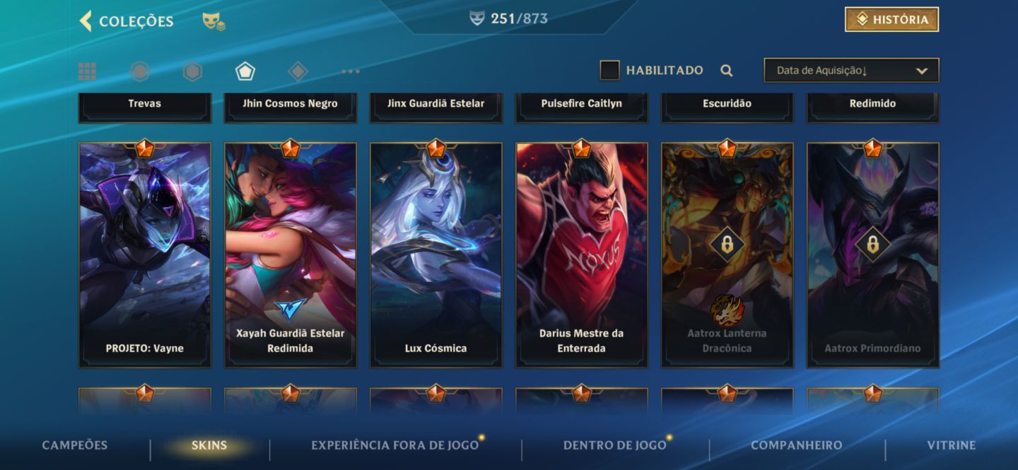 CONTA WILD RIFT DESAPEGO| 251 SKINS | 50K COLEÇÃO | MÍTICAS + PRESTÍGIO + SKINS