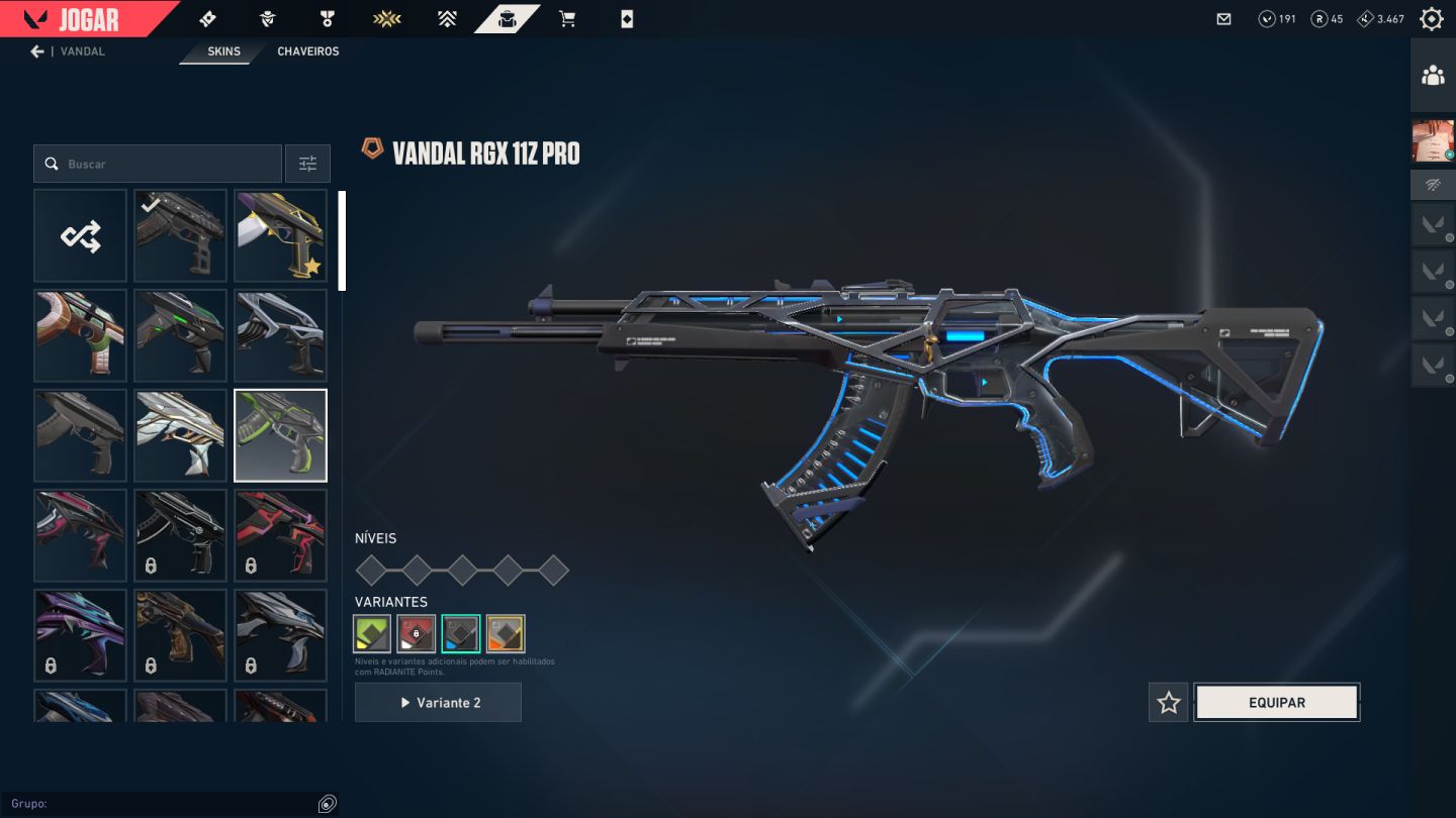 CONTA VALORANT PASSE UPADO + VÁRIAS SKINS PLAT 2