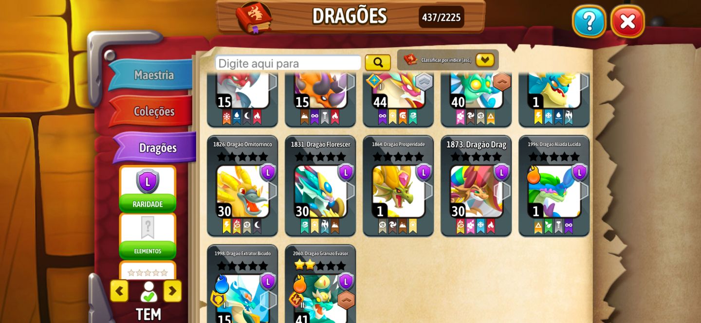 Conta de Dragon City Antiga Nivel 75