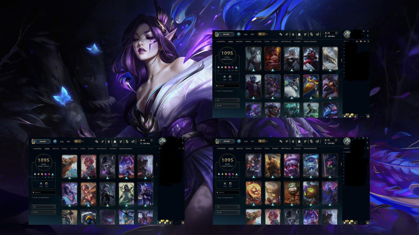 Conta LOL Completa Com 1100 Skin,198 Cromas e Skin Gacha+Classic Collector's Box