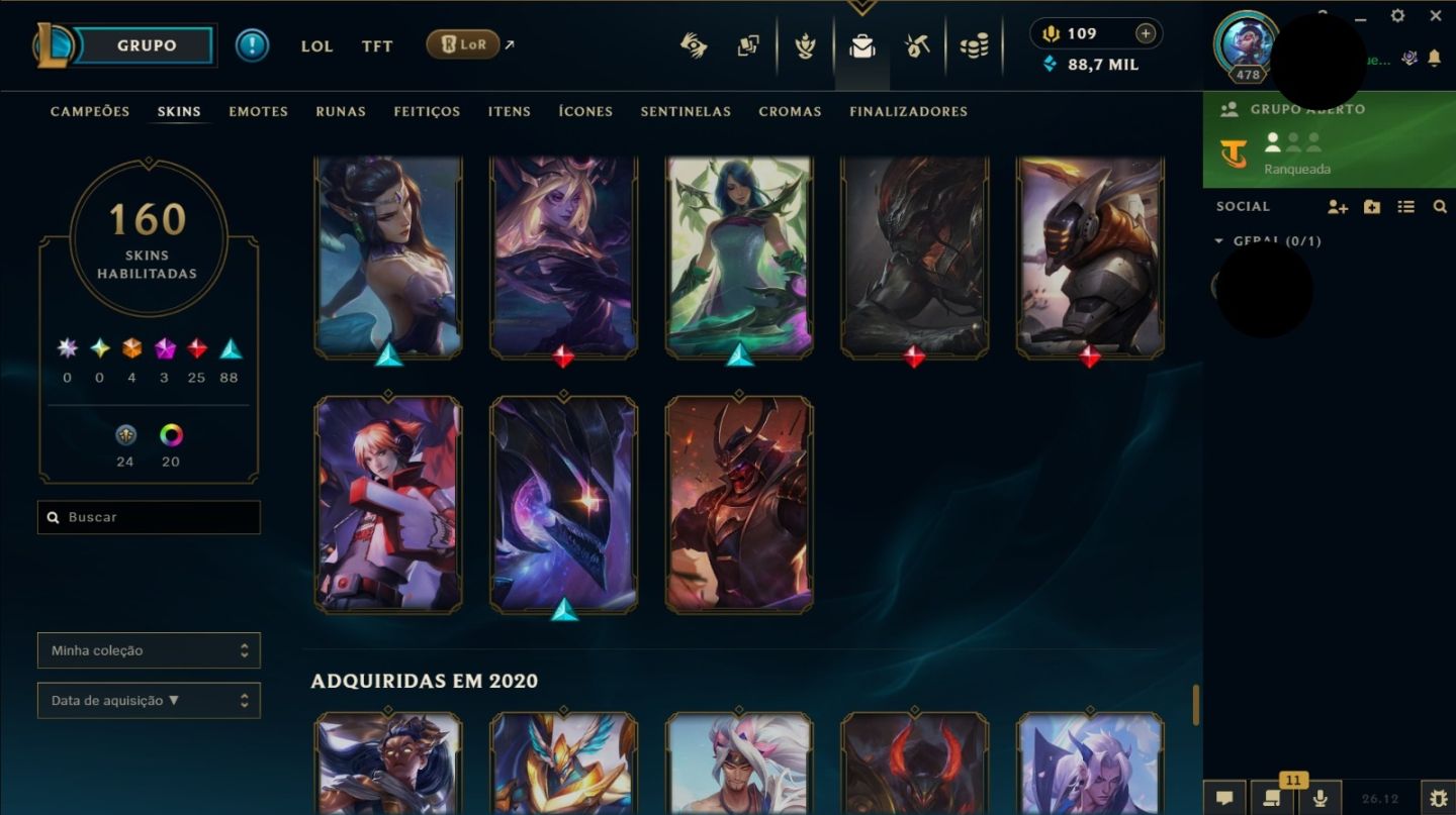 CONTA LEAGUE OF LEGENDS COM 9 ANOS DE USO SKINS ESPECIAIS