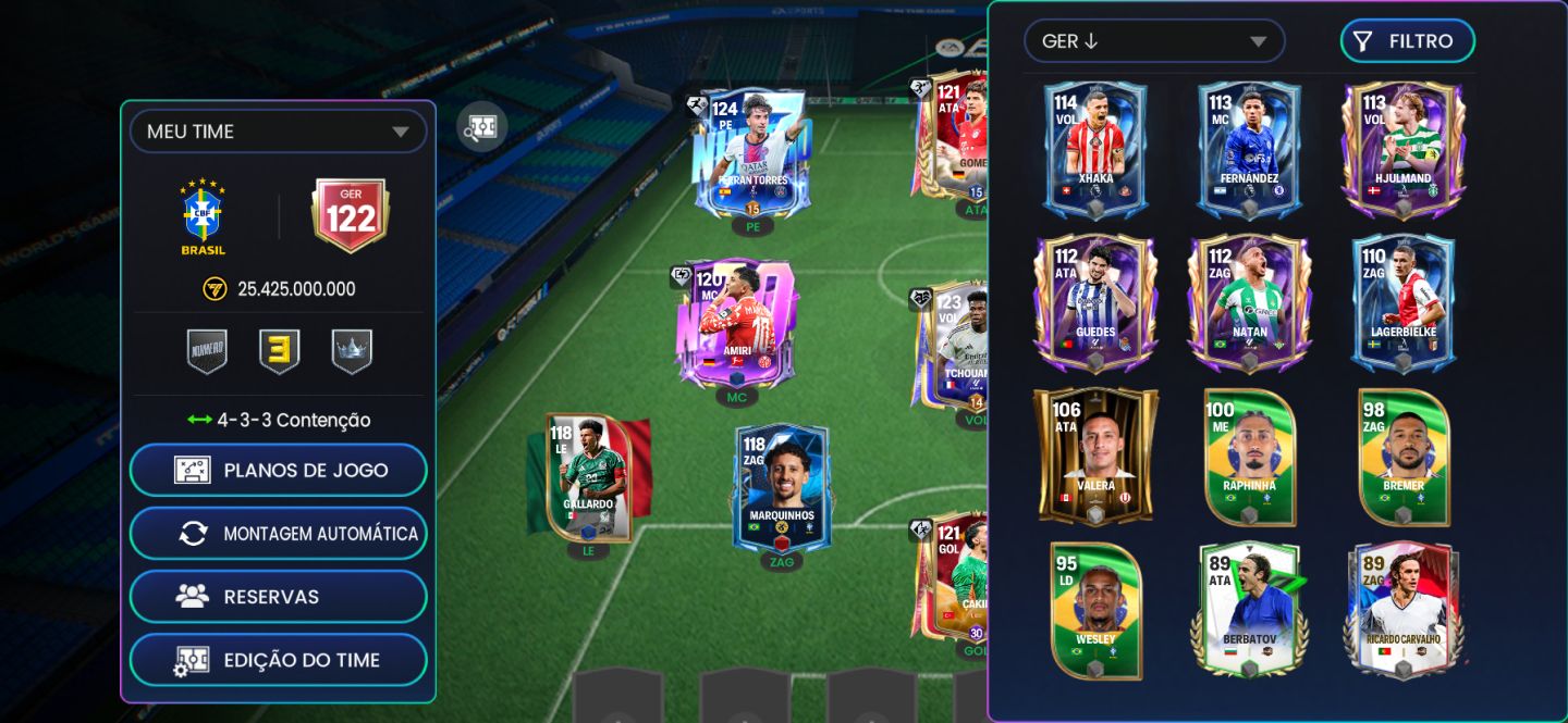 Conta de fc mobile 121 com Neymar, 100 milhões de coins.