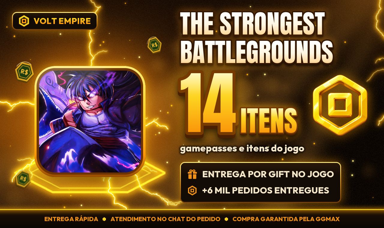 The Strongest Battlegrounds | Gamepasses e Itens por Gift | Entrega Rápida