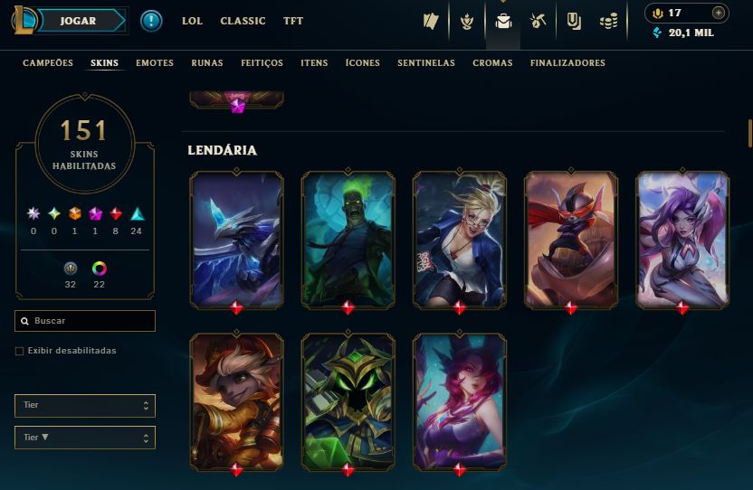 CONTA RIOT 2014 | LOL 151 SKINS LVL 295 + VALORANT 49 SKINS LVL 102 |