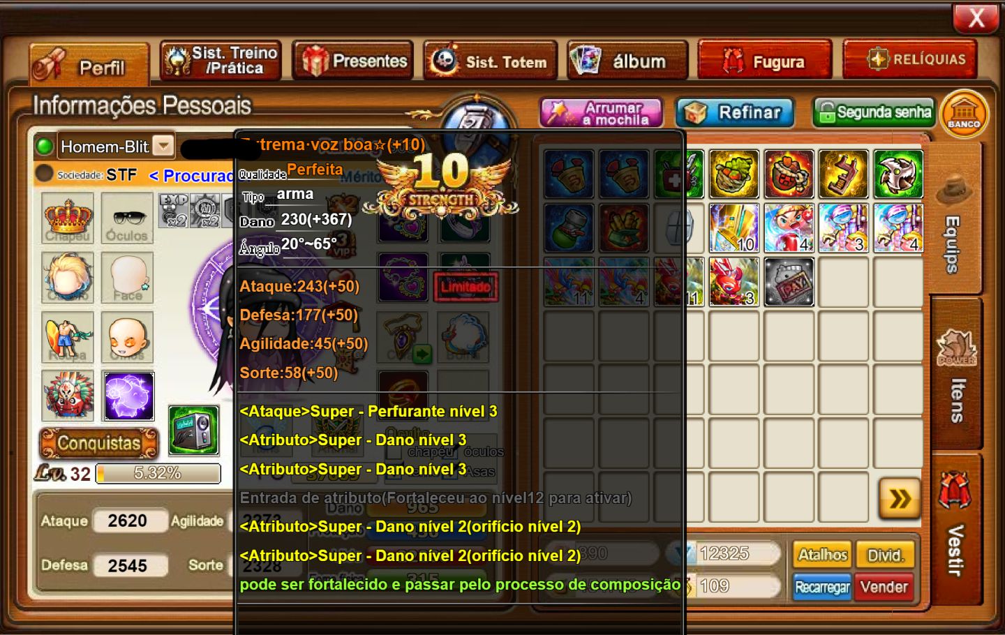 Conta TOP 300 Servidor DDTANK Clássico - Extremamente Forte 160k FC REAL