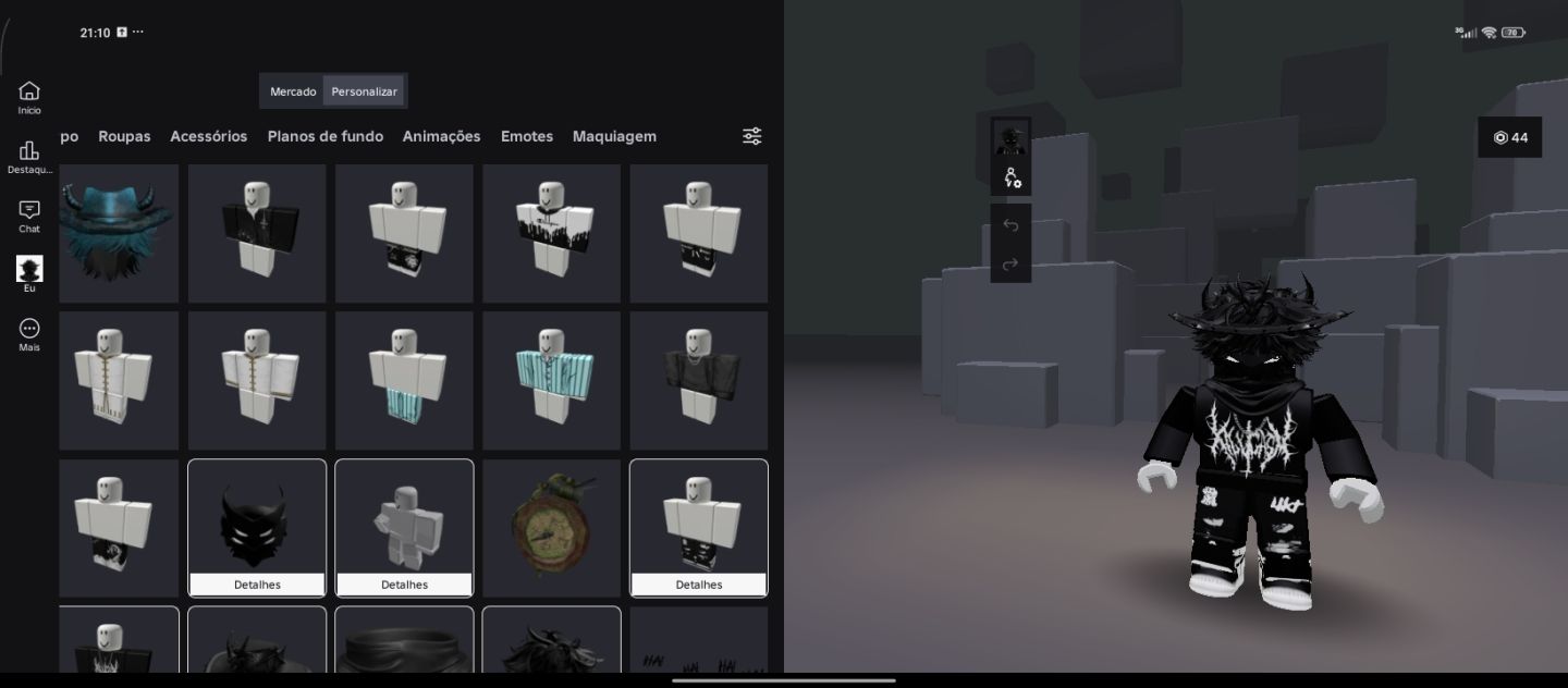 Conta de Roblox tem muitas skin de robux