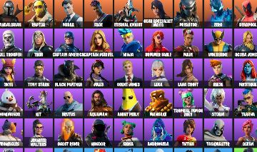 Conta focada com skins e emotes super raros