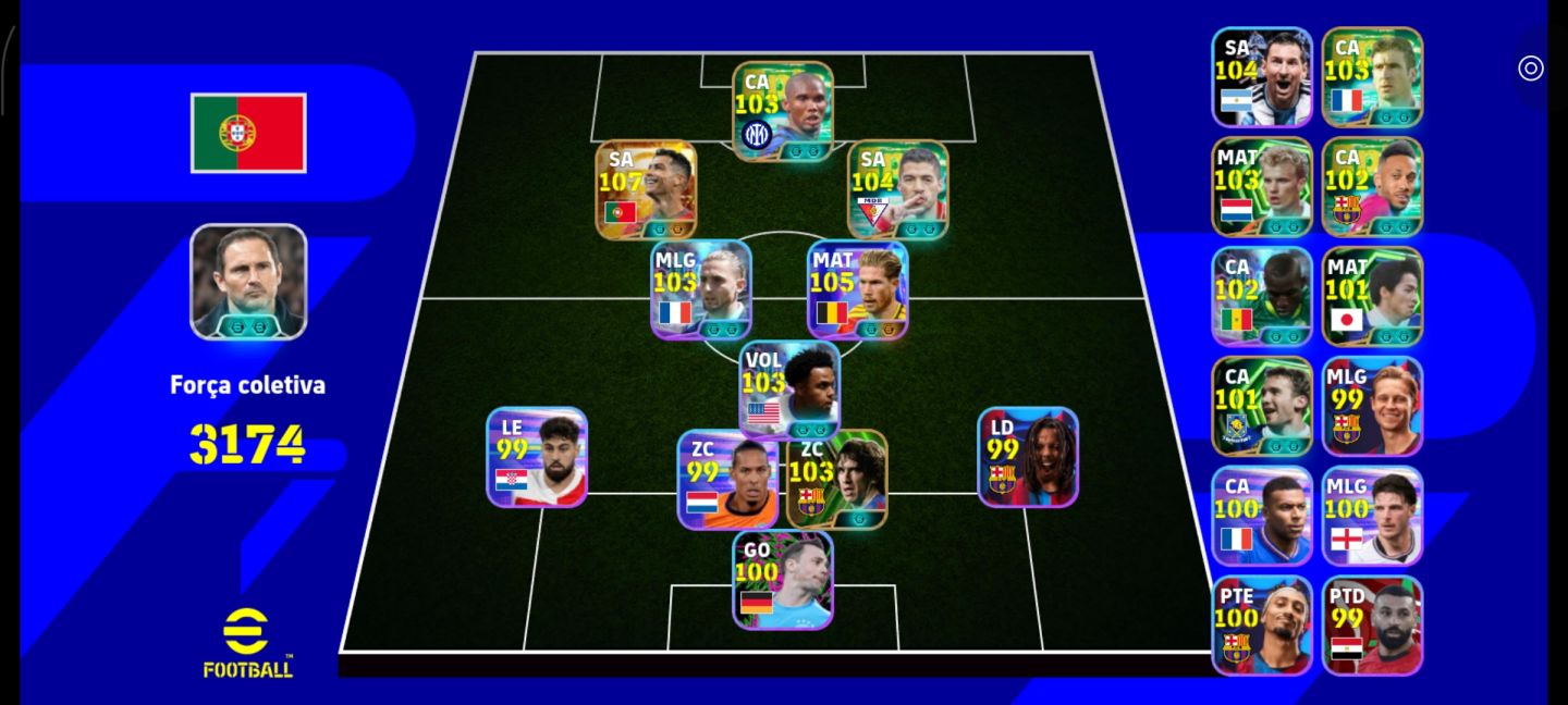 CONTA eFOOTBALL CR7 107! FORÇA 3174 + DE BRUYNE 105 COM DOIS BIG TIME!!