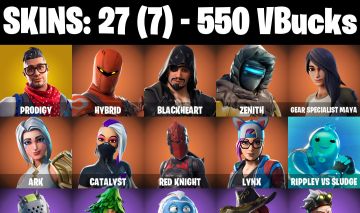 CONTA FORTNITE COM 27 SKINS ARK/POWDER/WINGTIP/COMMANDO/VERGE/X-LORD/ZENITH