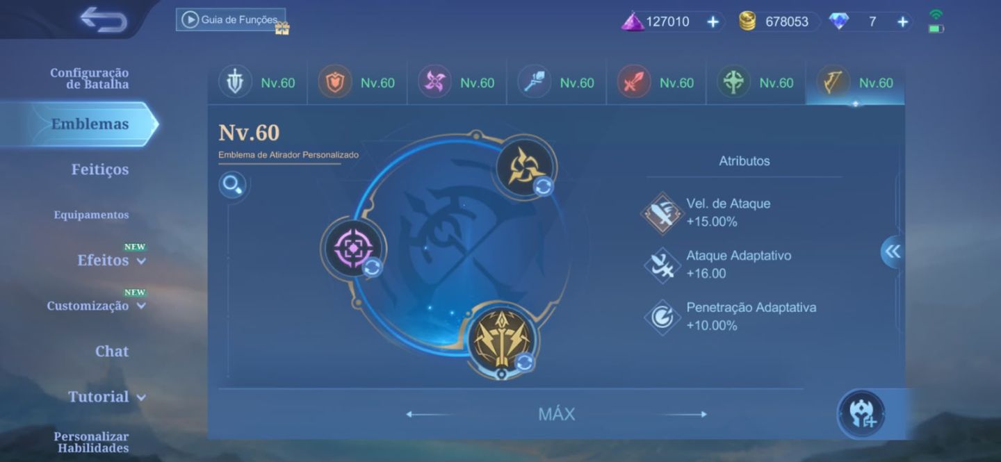 CONTA MOBILE LEGENDS COM TODOS OS HERÓIS E EMBLEMA FULL
